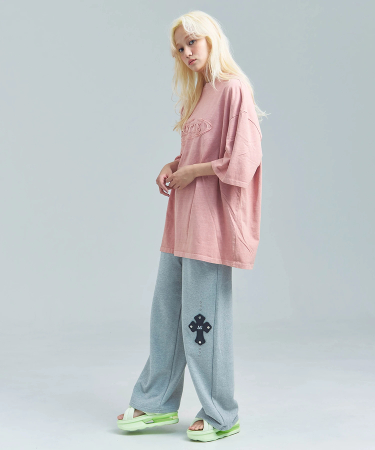 JACKROSE(ジャックローズ) |MUCENT/ムセント CROSS LEATHER PATCH SWEAT PANTS(WOMENS)