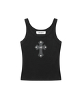JACKROSE(ジャックローズ) |MUCENT/ムセント CROSS LEATHER PATCH SLEEVELESS(WOMENS)