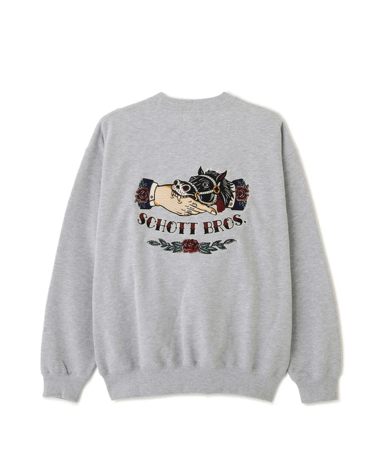 JACKROSE(ジャックローズ) |Schott/ショット CREW SWEAT SHAKE HAND HORSE(MENS)