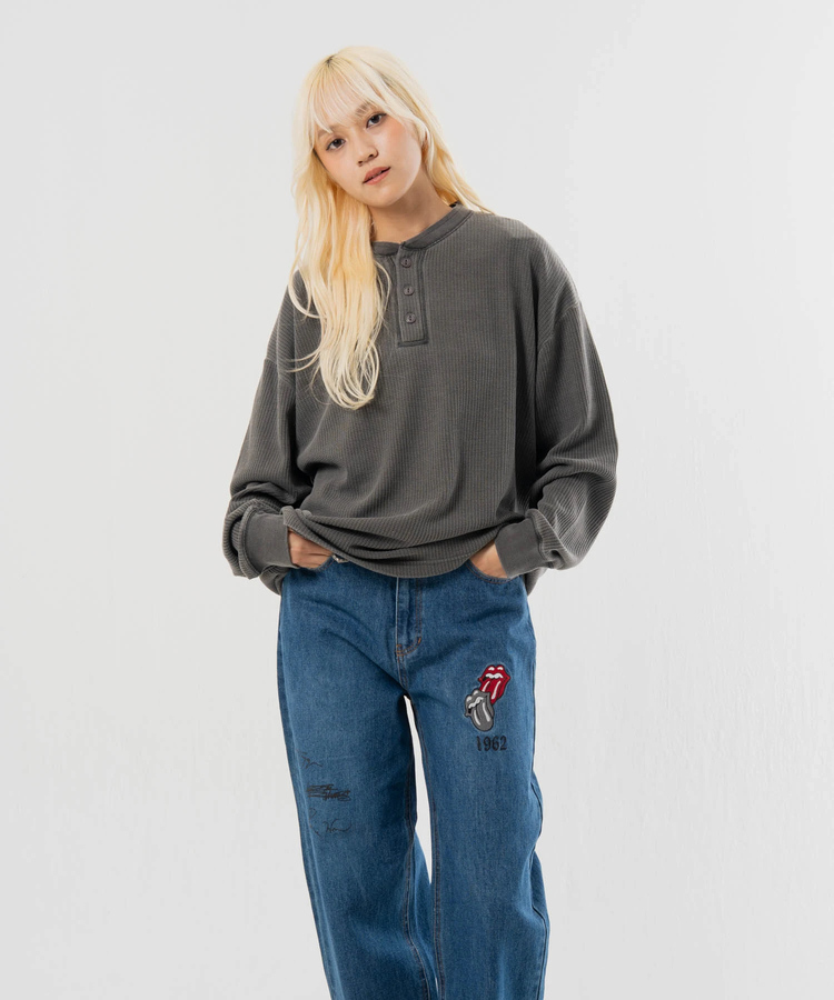 JACKROSE(ジャックローズ) |SEABEES/シービーズ TCワッフル ヘンリーネック・LSTEE(MENS)