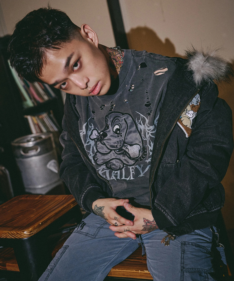 JACKROSE(ジャックローズ) |GALFY/ガルフィー 犬ダメージロンTee(MENS)