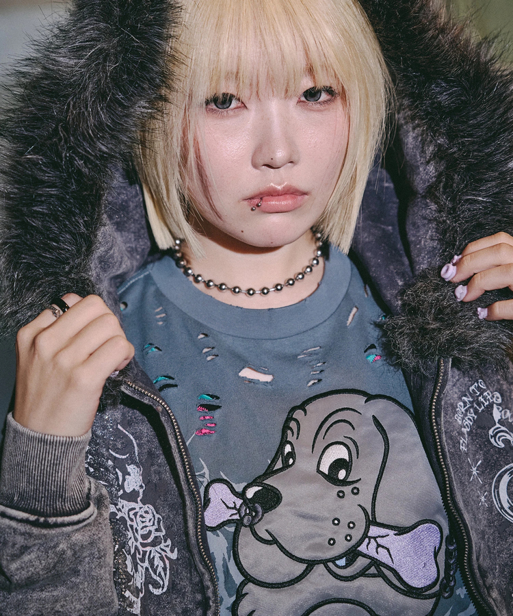 JACKROSE(ジャックローズ) |GALFY/ガルフィー 犬ダメージロンTee(MENS)
