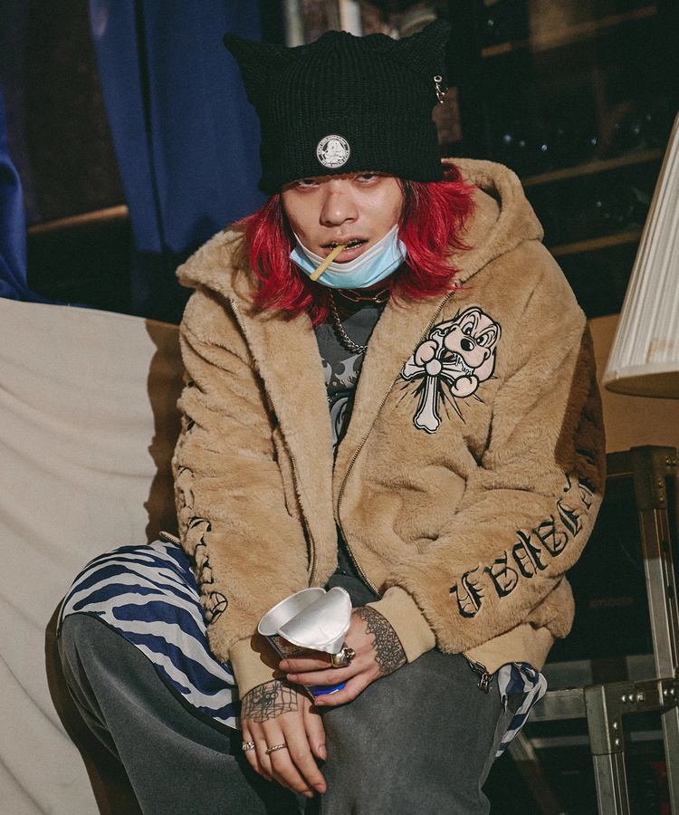 BABYL COFFINフードジャケット Lサイズ ライブ限定 GALFY/ガルフィー おしゃぶりヤリラファーブルゾン(MENS