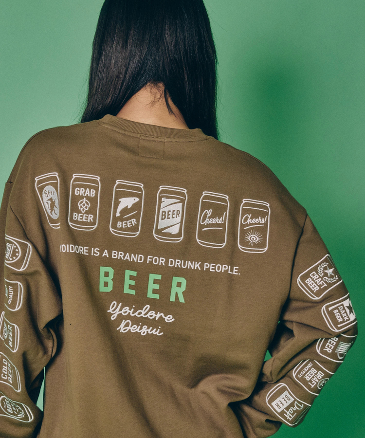 JACKROSE(ジャックローズ) |YOIDORE/酔いどれ 缶ビール クルーネックスウェット(MENS)