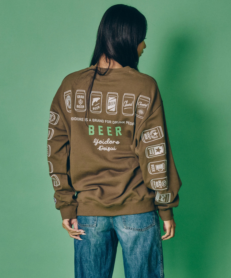 JACKROSE(ジャックローズ) |YOIDORE/酔いどれ 缶ビール クルーネックスウェット(MENS)