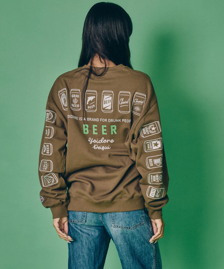 JACKROSE(ジャックローズ) |YOIDORE/酔いどれ 缶ビール クルーネックスウェット(MENS)