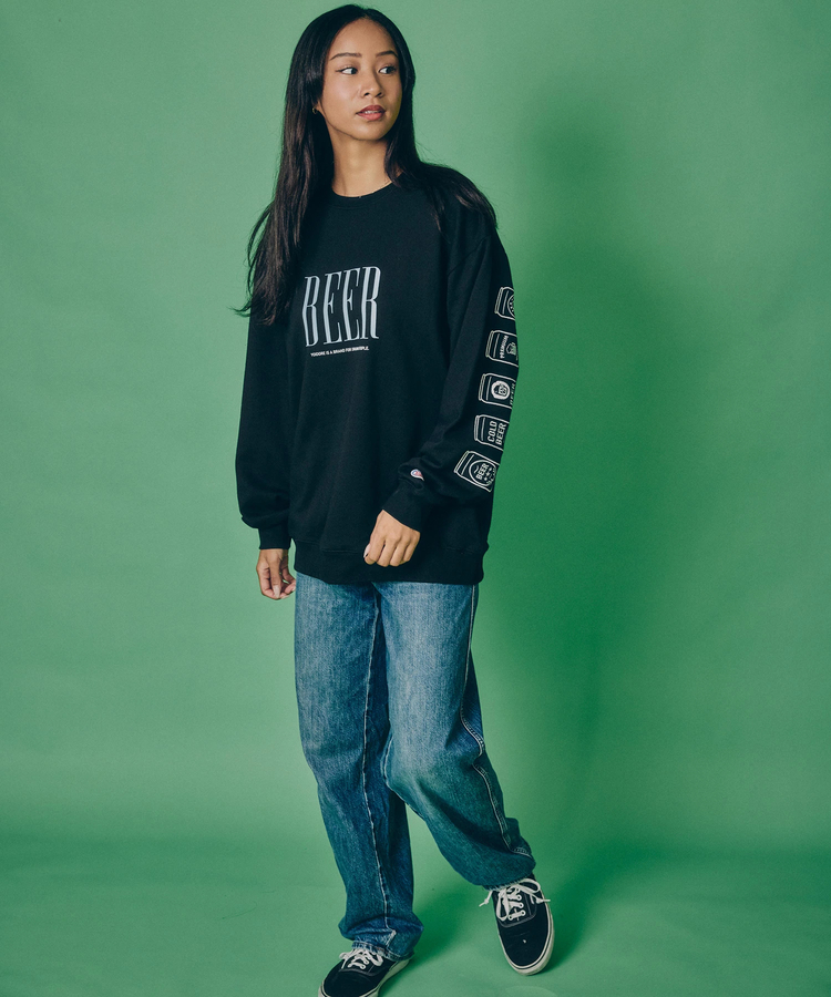 JACKROSE(ジャックローズ) |YOIDORE/酔いどれ 缶ビール クルーネックスウェット(MENS)