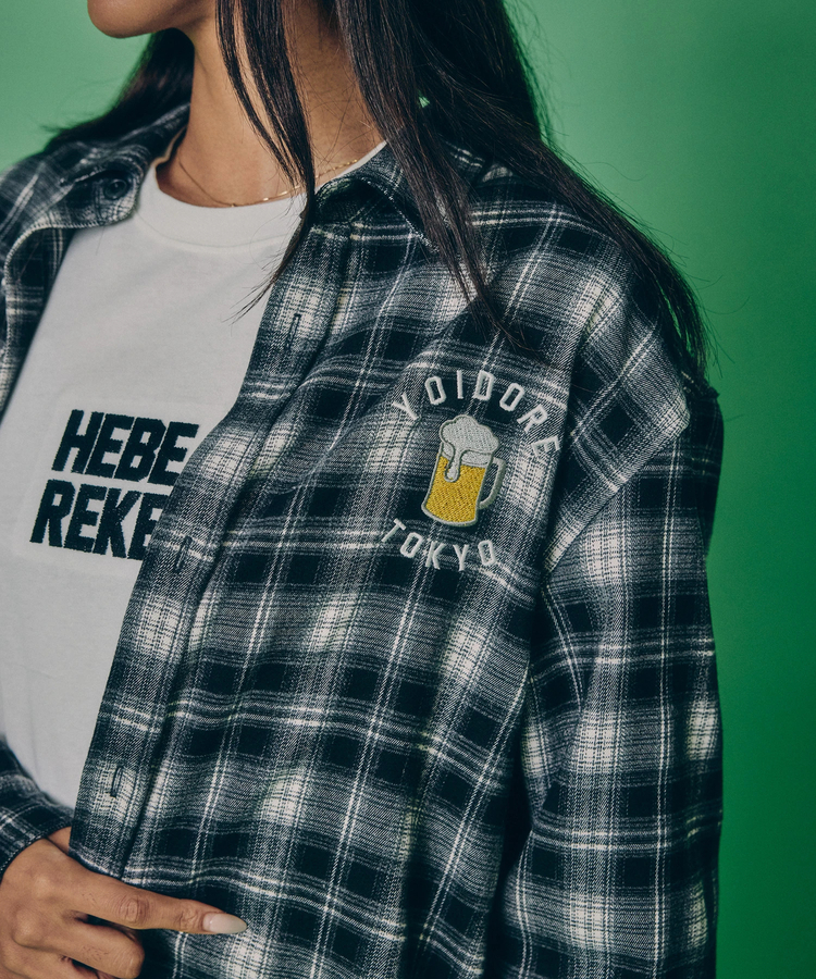 JACKROSE(ジャックローズ) |YOIDORE/酔いどれ サメビール 長袖 チェックシャツ(MENS)