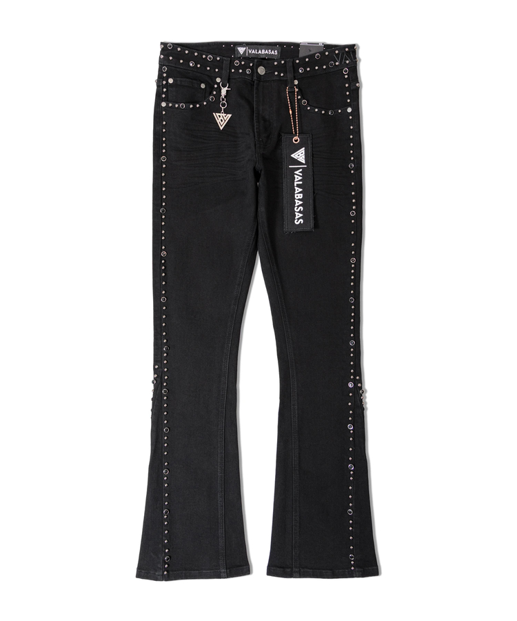 JACKROSE(ジャックローズ) |VALABASAS/ヴァラバサス “MITE”JET BLACK FLARE JEANS(MENS)