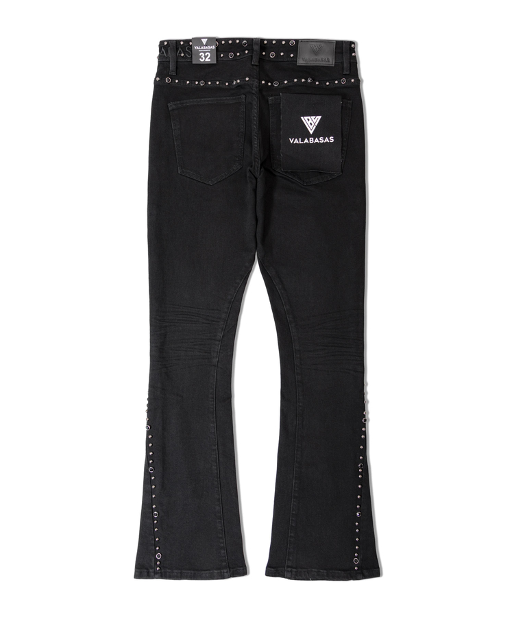 JACKROSE(ジャックローズ) |VALABASAS/ヴァラバサス “MITE”JET BLACK FLARE JEANS(MENS)