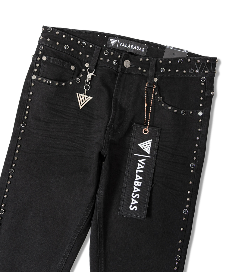 JACKROSE(ジャックローズ) |VALABASAS/ヴァラバサス “MITE”JET BLACK FLARE JEANS(MENS)