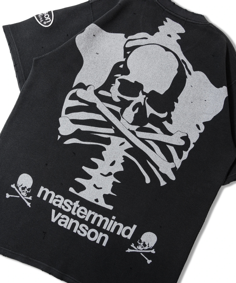 JACKROSE(ジャックローズ) |VANSON×MASTERMIND WORLD/バンソン×マスターマインドワールド ダメージ サーマルSSTEE REGULAR FIT(MENS)