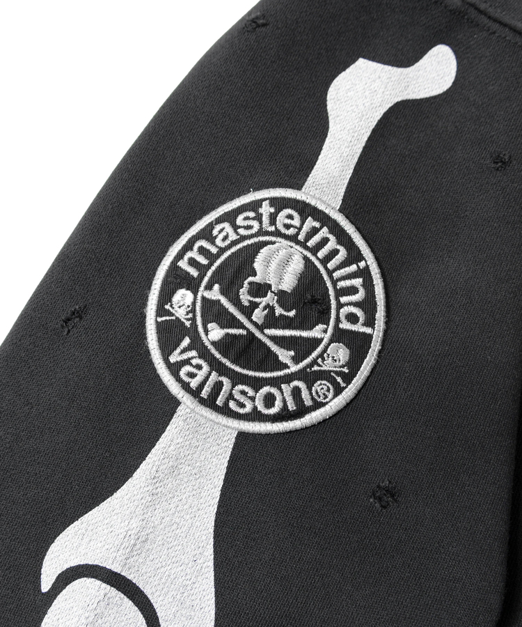 JACKROSE(ジャックローズ) |VANSON×MASTERMIND WORLD/バンソン×マスターマインドワールド ダメージ 裏毛クルーネック スウェット REGULAR FIT(MENS)