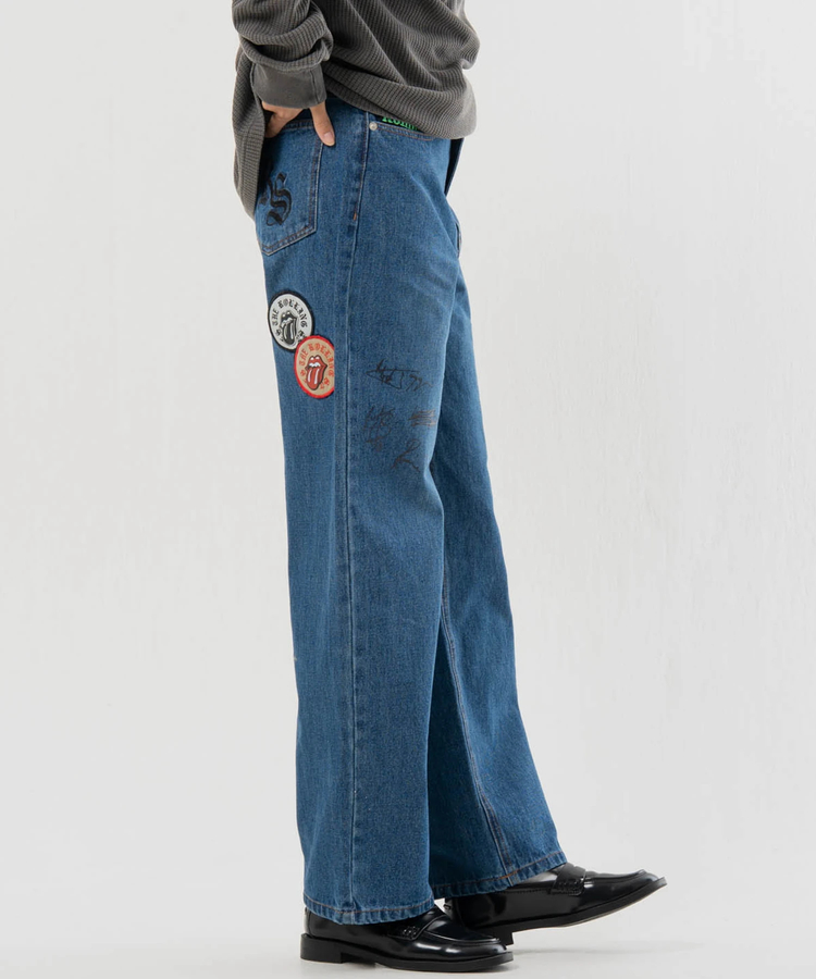 JACKROSE(ジャックローズ) |【The Rolling Stones×JACKROSE】 シグネチャー・ワッペン デニムパンツ(MENS)
