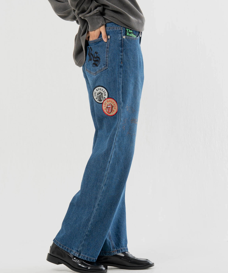 JACKROSE(ジャックローズ) |【The Rolling Stones×JACKROSE】 シグネチャー・ワッペン デニムパンツ(MENS)