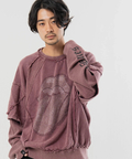 JACKROSE(ジャックローズ) |【The Rolling Stones×JACKROSE】 シグネチャー ラインストーン-レイヤード スウェット(MENS)