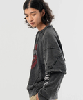 JACKROSE(ジャックローズ) |【The Rolling Stones×JACKROSE】 シグネチャー ラインストーン-レイヤード スウェット(MENS)