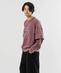 JACKROSE(ジャックローズ) |【The Rolling Stones×JACKROSE】 シグネチャー ラインストーン-レイヤード スウェット(MENS)