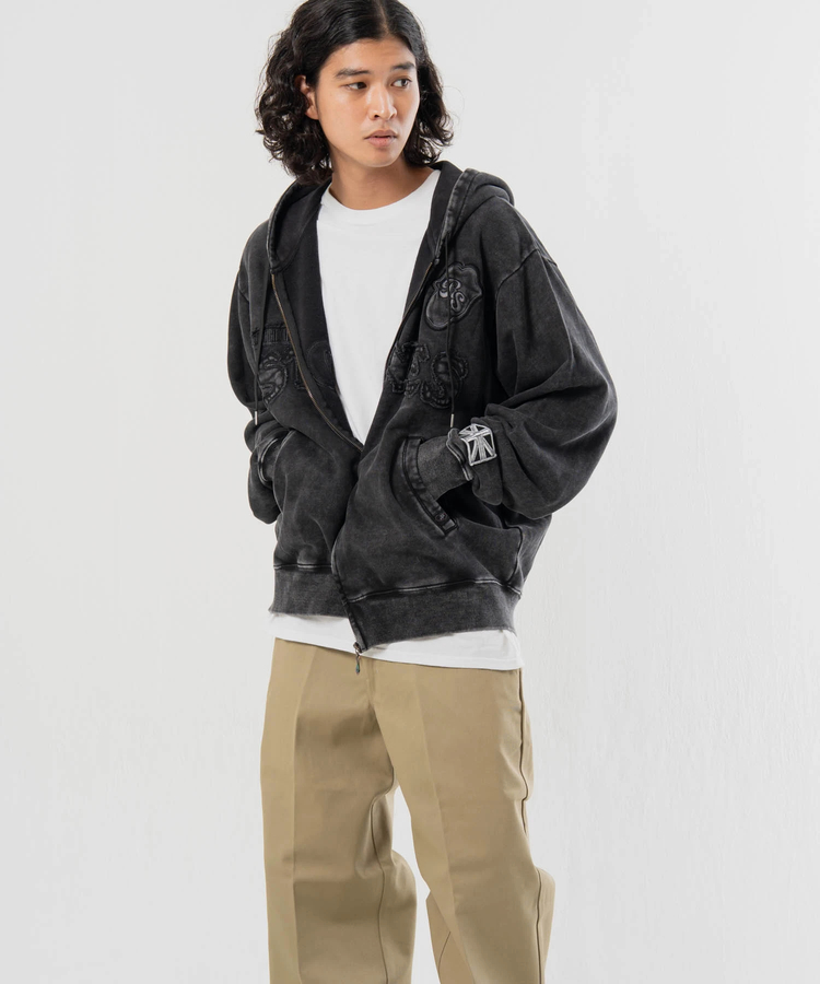 JACKROSE(ジャックローズ) |【The Rolling Stones×JACKROSE】 シグネチャー ロゴ&ラインストーン ZIPパーカー(MENS/WOMENS)