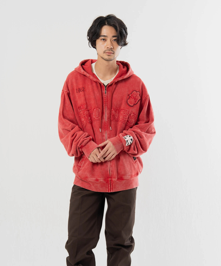 JACKROSE(ジャックローズ) |【The Rolling Stones×JACKROSE】 シグネチャー ロゴ&ラインストーン ZIPパーカー(MENS/WOMENS)