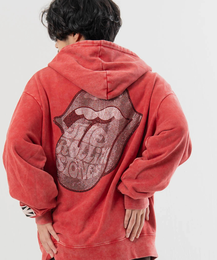 JACKROSE(ジャックローズ) |【The Rolling Stones×JACKROSE】 シグネチャー ロゴ&ラインストーン ZIPパーカー(MENS/WOMENS)