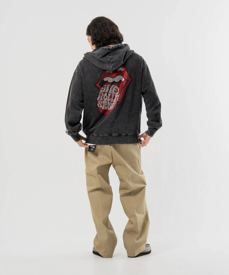 JACKROSE(ジャックローズ) |【The Rolling Stones×JACKROSE】 シグネチャー ロゴ&ラインストーン ZIPパーカー(MENS/WOMENS)