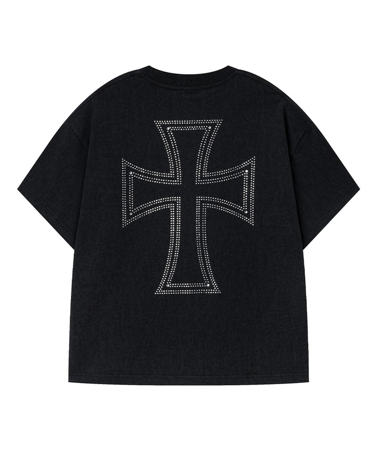 JACKROSE(ジャックローズ) |Unknown London/アンノウン ロンドン Outline Cross Rhinestone SS Tee(MENS)