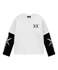 JACKROSE(ジャックローズ) |Unknown London/アンノウン ロンドン Cursive Rhinestone Layered Long Sleeve(MENS)