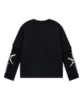 JACKROSE(ジャックローズ) |Unknown London/アンノウン ロンドン Cursive Rhinestone Layered Long Sleeve(MENS)