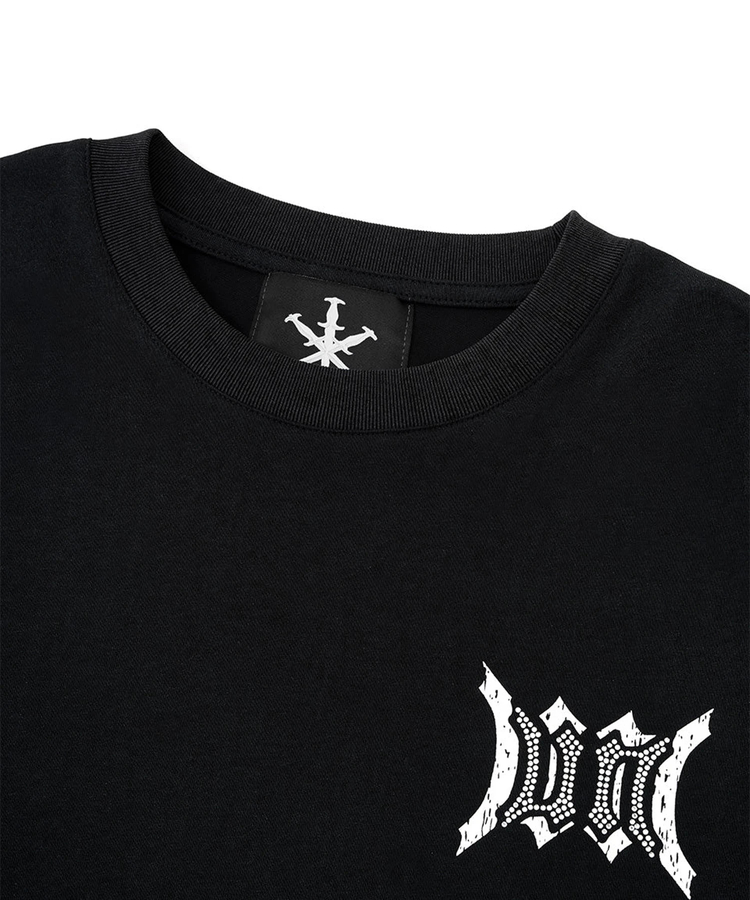 JACKROSE(ジャックローズ) |Unknown London/アンノウン ロンドン Cursive Rhinestone Layered Long Sleeve(MENS)
