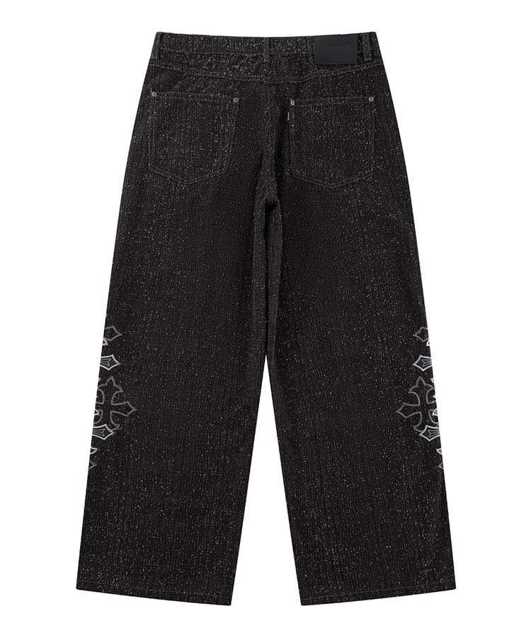 JACKROSE(ジャックローズ) |SUPPLIER/サプライヤー Multiple Cross Leather Patch Baggy Denim(MENS)