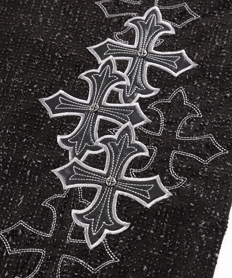 JACKROSE(ジャックローズ) |SUPPLIER/サプライヤー Multiple Cross Leather Patch Baggy Denim(MENS)