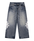 JACKROSE(ジャックローズ) |SUPPLIER/サプライヤー Multiple Cross Leather Patch Baggy Denim(MENS)