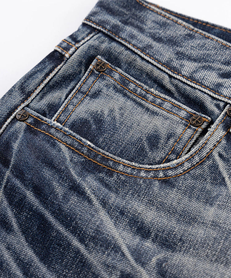 JACKROSE(ジャックローズ) |SUPPLIER/サプライヤー Multiple Cross Leather Patch Baggy Denim(MENS)