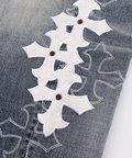 JACKROSE(ジャックローズ) |SUPPLIER/サプライヤー Multiple Cross Leather Patch Baggy Denim(MENS)