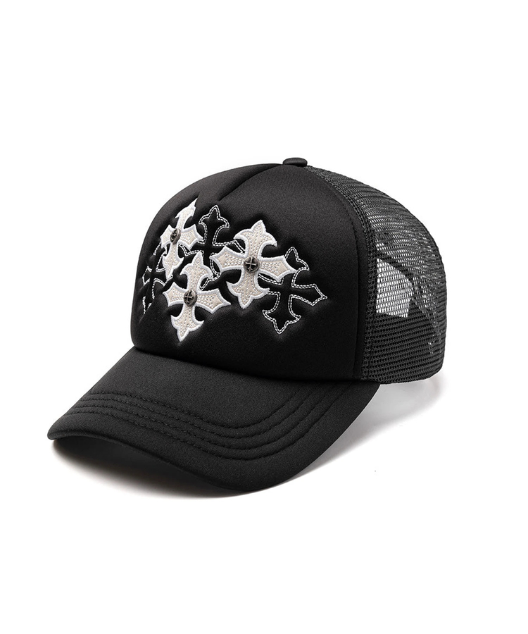 JACKROSE(ジャックローズ) |SUPPLIER/サプライヤー Multiple Cross Leather Patch Mesh Cap