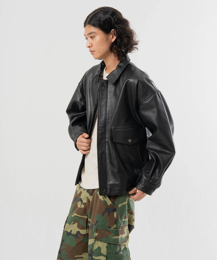 JACKROSE(ジャックローズ) |【SKOOKUM×JACKROSE】 BUFFARO CALF フライト ZIP ブルゾン(MENS)