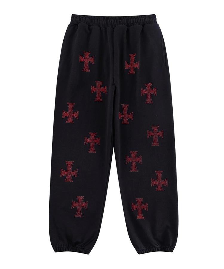 Unknown London/アンノウン ロンドン Cross Rhinestone Jogger(MENS
