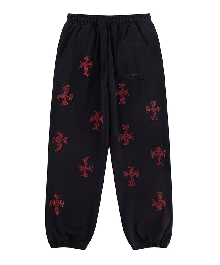 Unknown London/アンノウン ロンドン Cross Rhinestone Jogger(MENS