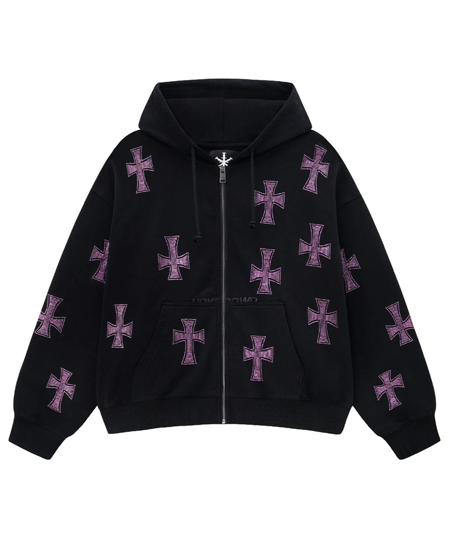 Unknown London/アンノウン ロンドン Allover Cross Rhinestone Zip
