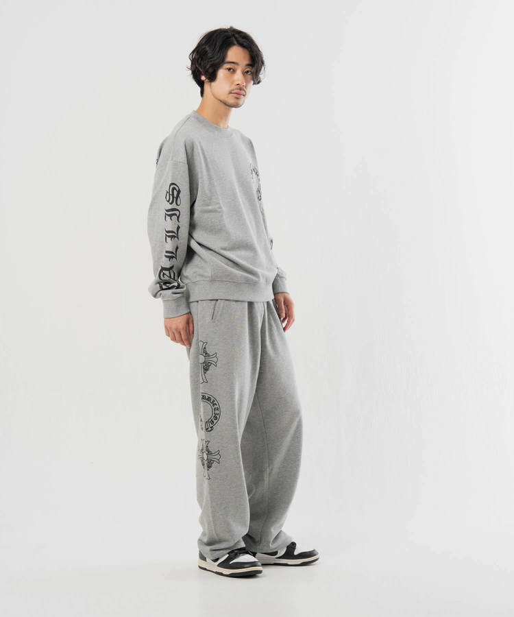 00s  バギートラックパンツ 刺繍ロゴ ダークグレー O GA Cross 刺繍-Print Pants(MENS)｜ファッション通販 SANKO BAZAAR