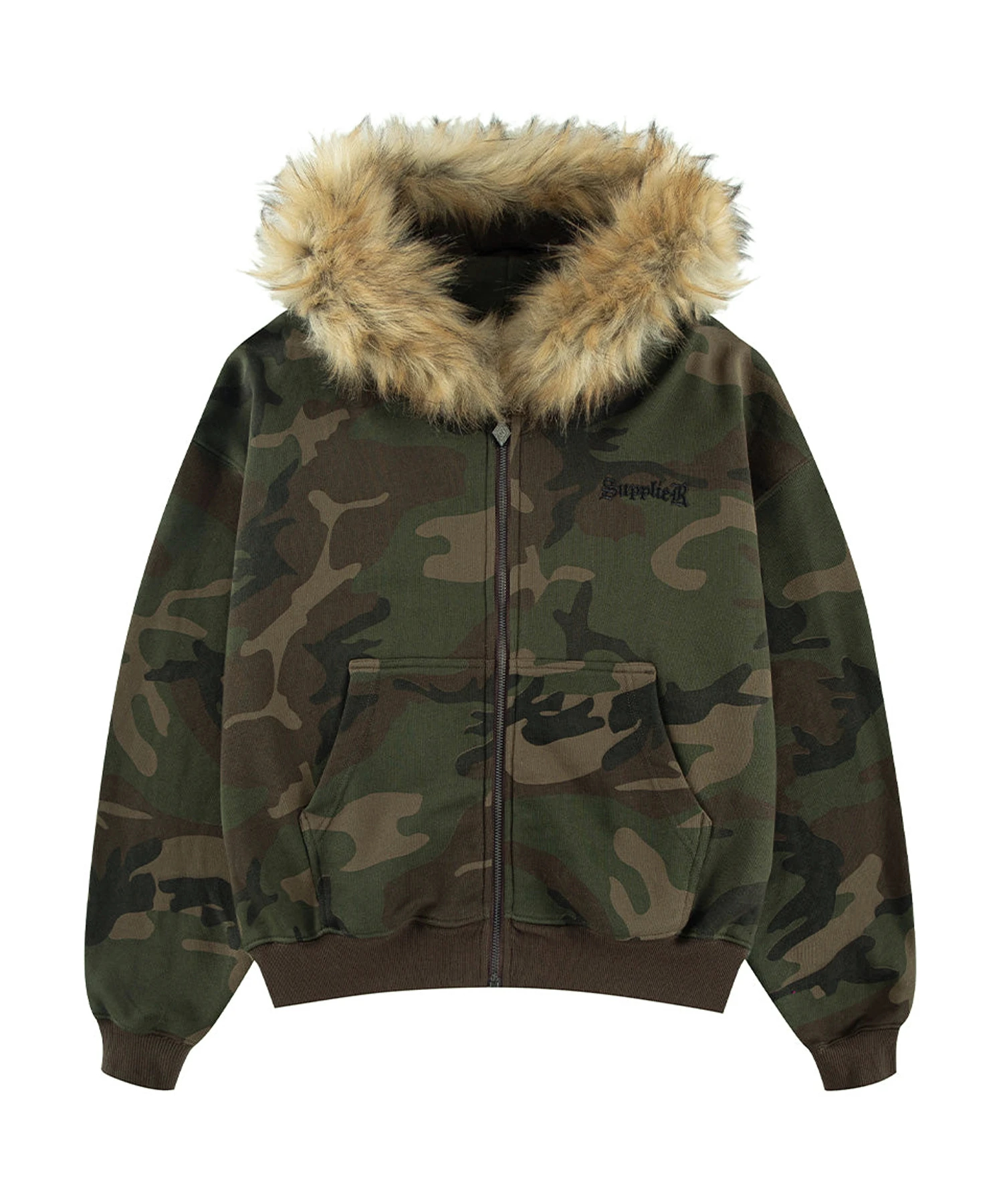 SUPPLIER/サプライヤー Faux Fur Cross Zip Hoodie(MENS