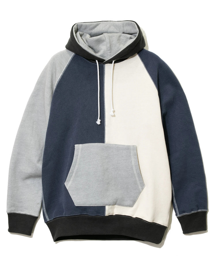 GOOD ON/グッドオン COLOR BLOCK RAGLAN P/O HOOD SWEAT (MENS