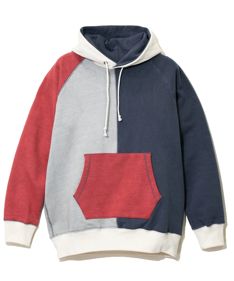 GOOD ON/グッドオン COLOR BLOCK RAGLAN P/O HOOD SWEAT (MENS