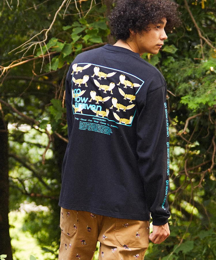 go slow caravan(ゴースローキャラバン) |USA/C gsc コンセプトカラースクエアLOGOバックプリント ロングスリーブTEE (MENS)