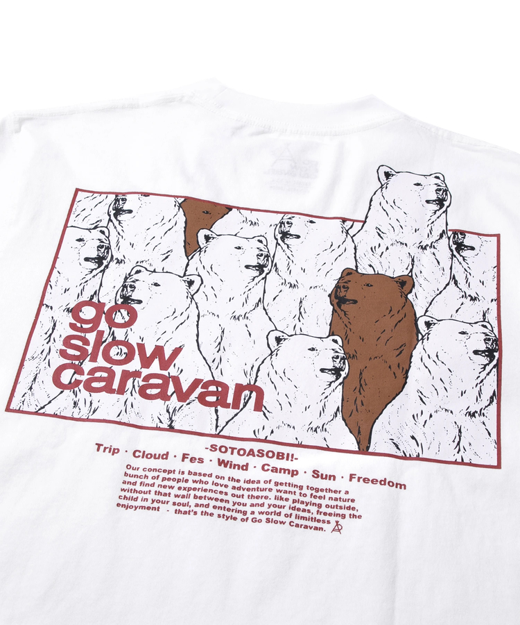 go slow caravan(ゴースローキャラバン) |USA/C gsc コンセプトカラースクエアLOGOバックプリント ロングスリーブTEE (MENS)