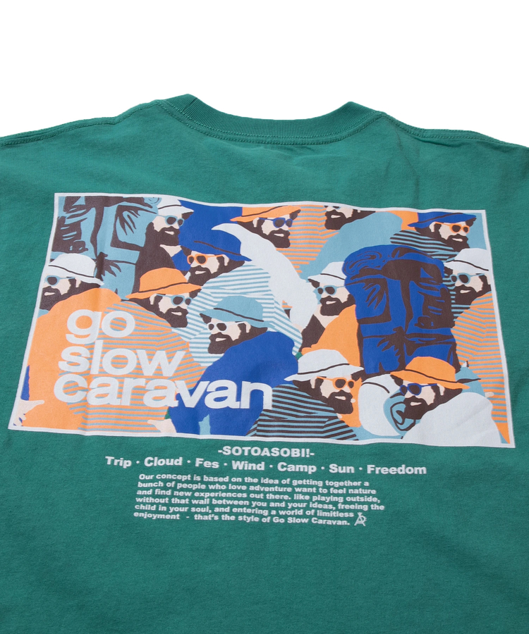 go slow caravan(ゴースローキャラバン) |USA/C gsc コンセプトカラースクエアLOGOバックプリント ロングスリーブTEE (MENS)
