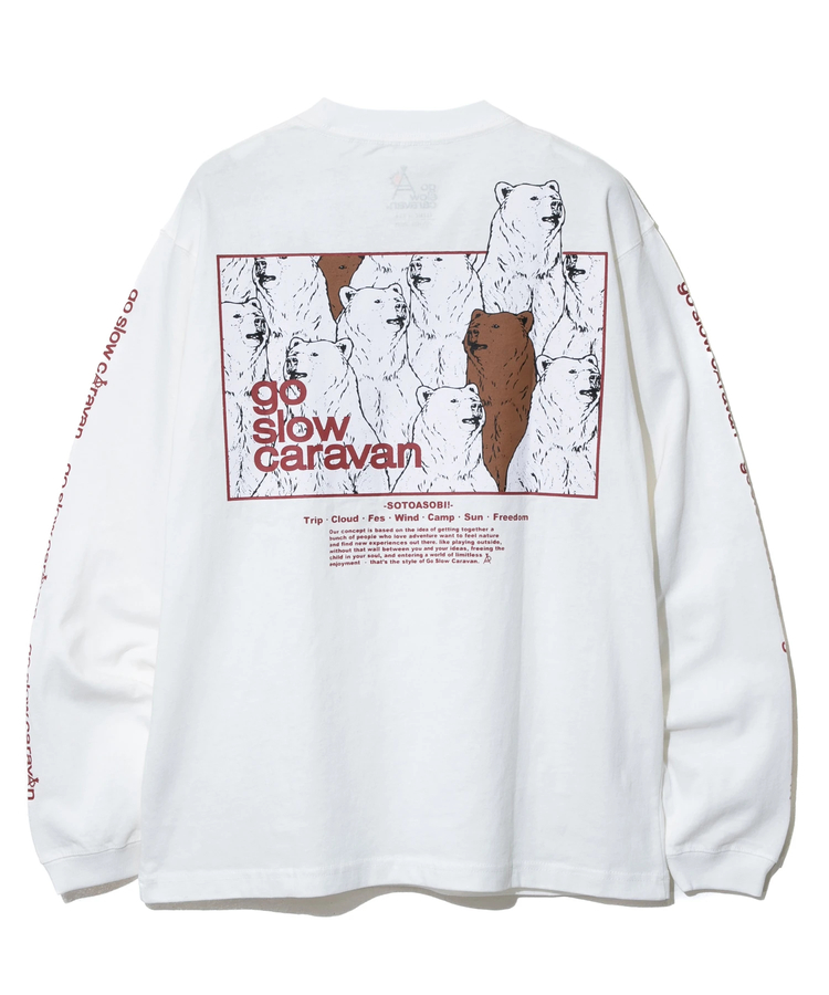 go slow caravan(ゴースローキャラバン) |USA/C gsc コンセプトカラースクエアLOGOバックプリント ロングスリーブTEEW (WOMENS)