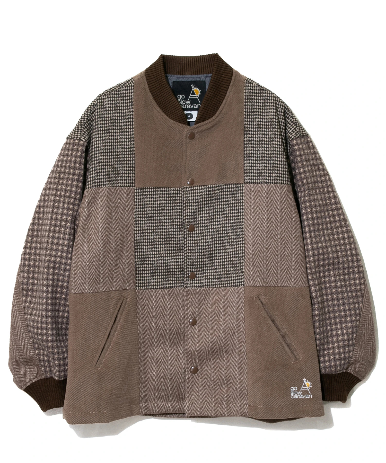 美品】ゴースローキャラバン/シャギーウールパッチワークサーコート