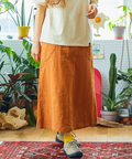 go slow caravan(ゴースローキャラバン) |LINEN/COTTON脇ポケスカート (WOMENS)